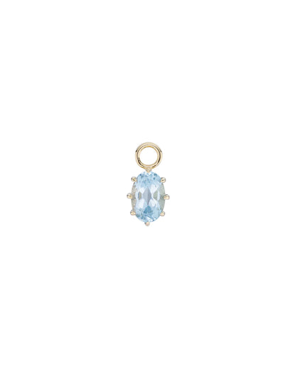 métier / oval claw-set gemstone plaque charm - single