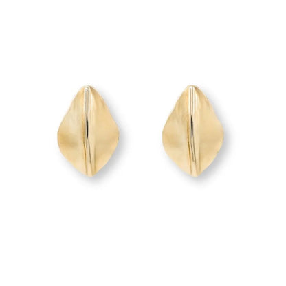 ridge fan stud earrings