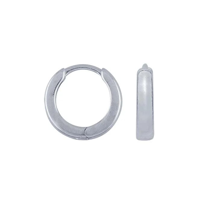 flat huggie hoop earrings - 12mm