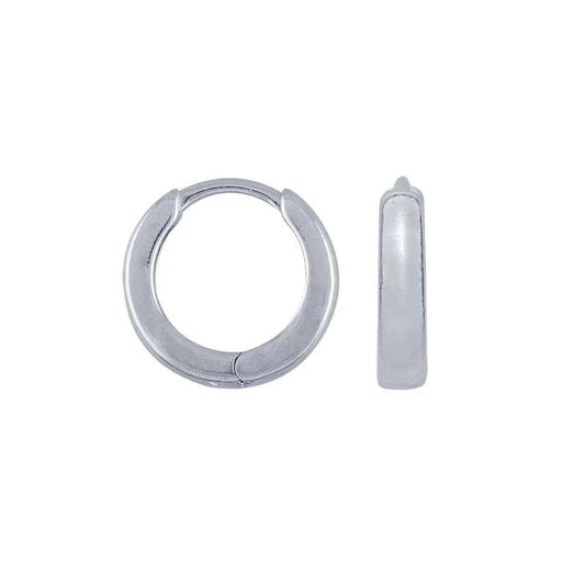 flat huggie hoop earrings - 12mm