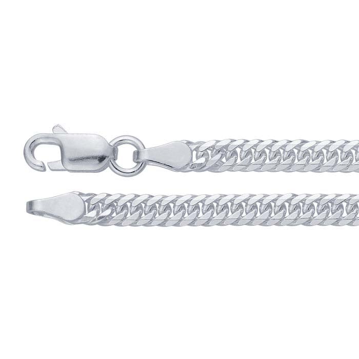 chain necklace / diamond-cut beveled curb - 2.5mm