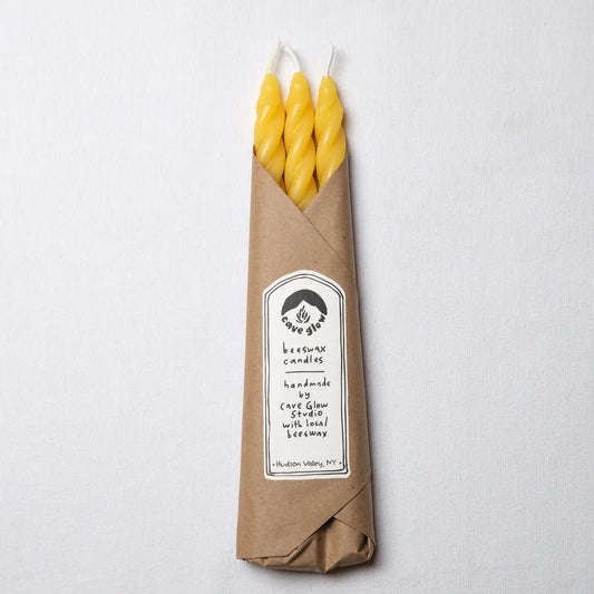 tapered spiral beeswax candles set