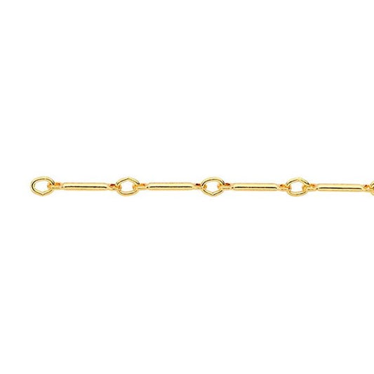 chain necklace / straight bar link - 0.9mm