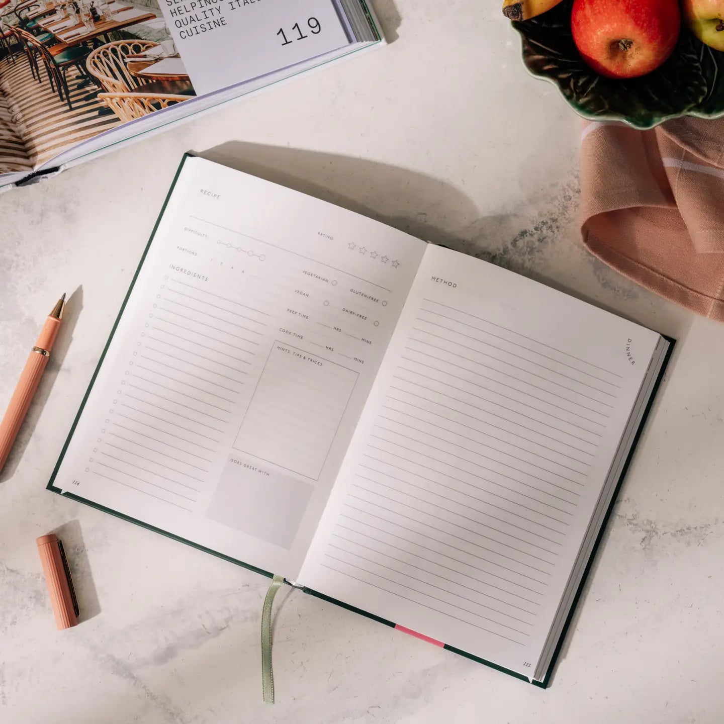 papier / guided recipe journal