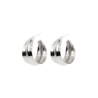 small ridge hoop earrings