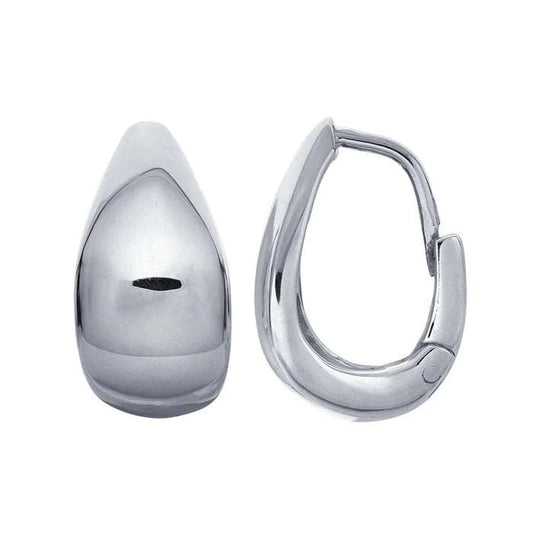 wide teardrop huggie hoop earrings