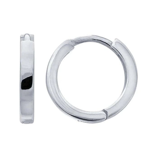 flat huggie hoop earrings - 13mm