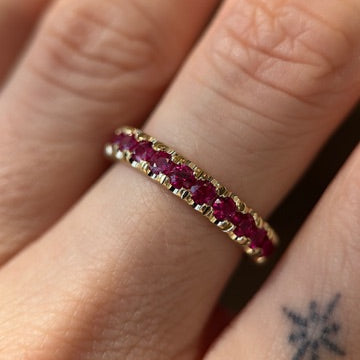 euro band ring - ruby