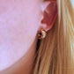 rounded wide post hoop earrings