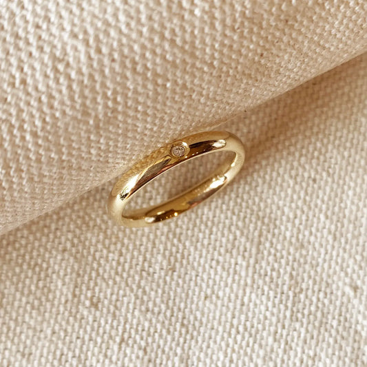 flush-set stone ring band - cz