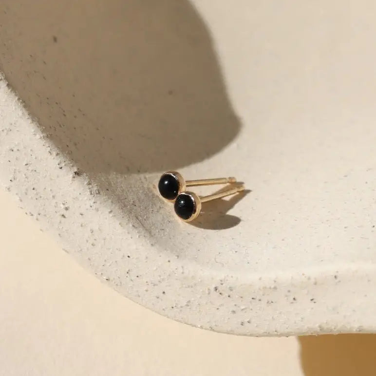 petite onyx stud earrings