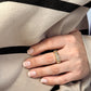 bezel baguette wide band ring