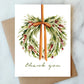 autumn wreath holiday thank you greeting card