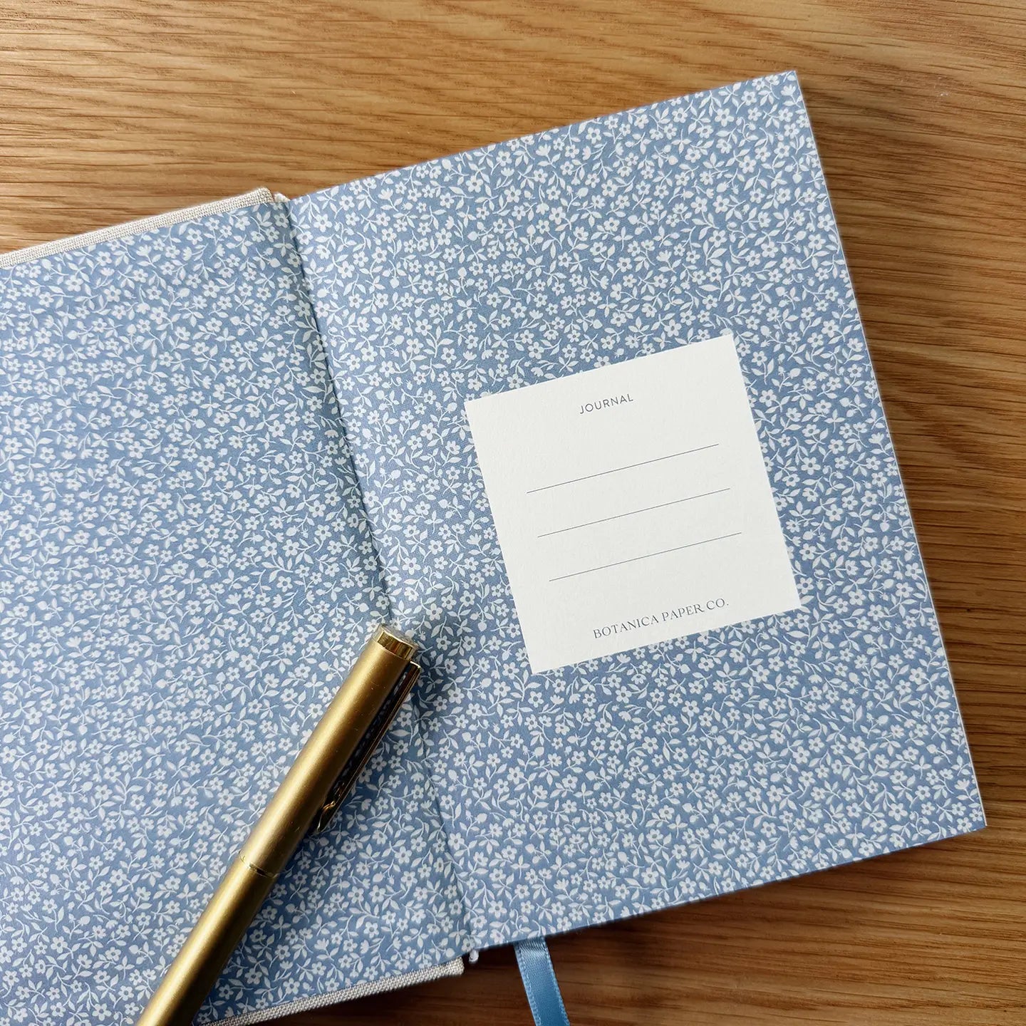 botanica paper co. / mini linen journal - blue flora