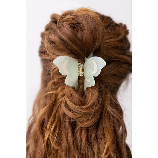 lunar moth crescent moon claw hair clip