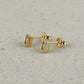 mini bezel baquette stud earrings