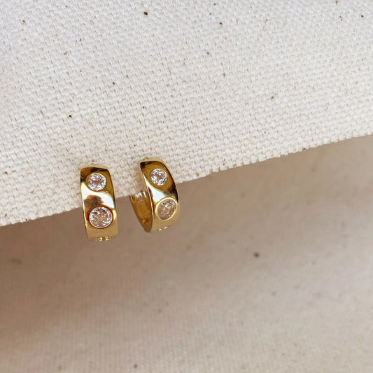 click hoop cz earrings
