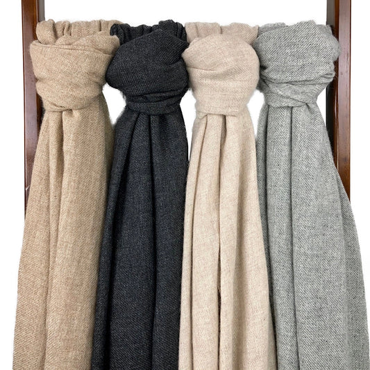 handloom cashmere scarf / latte