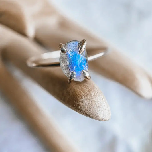 labradorite rose-cut ring