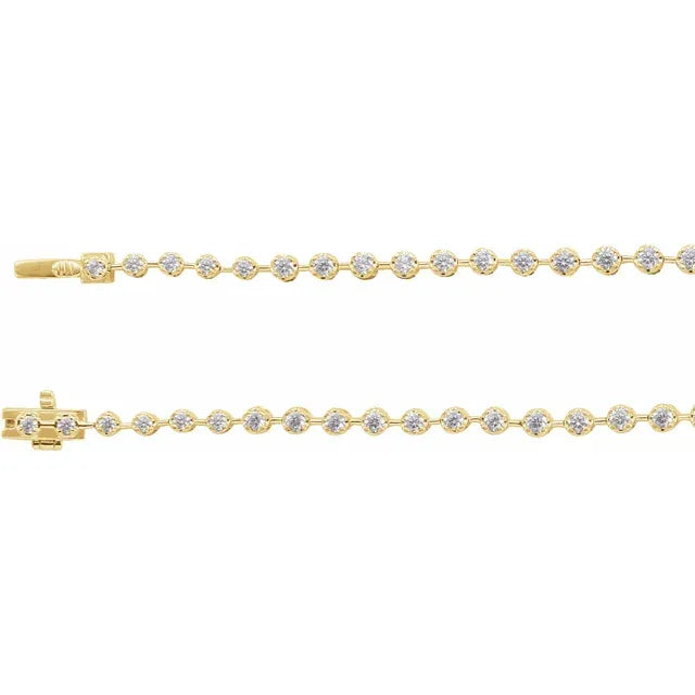 graduated line necklace - grown diamond