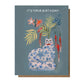 birthday cat with bow card