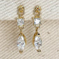 marquise + princess dangling earrings - cz