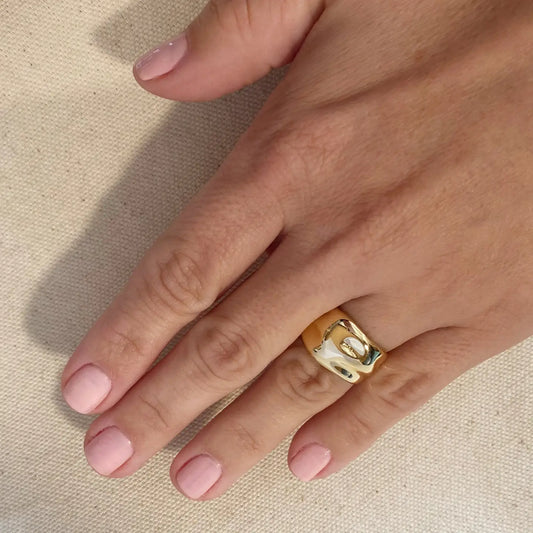 large wavy band ring
