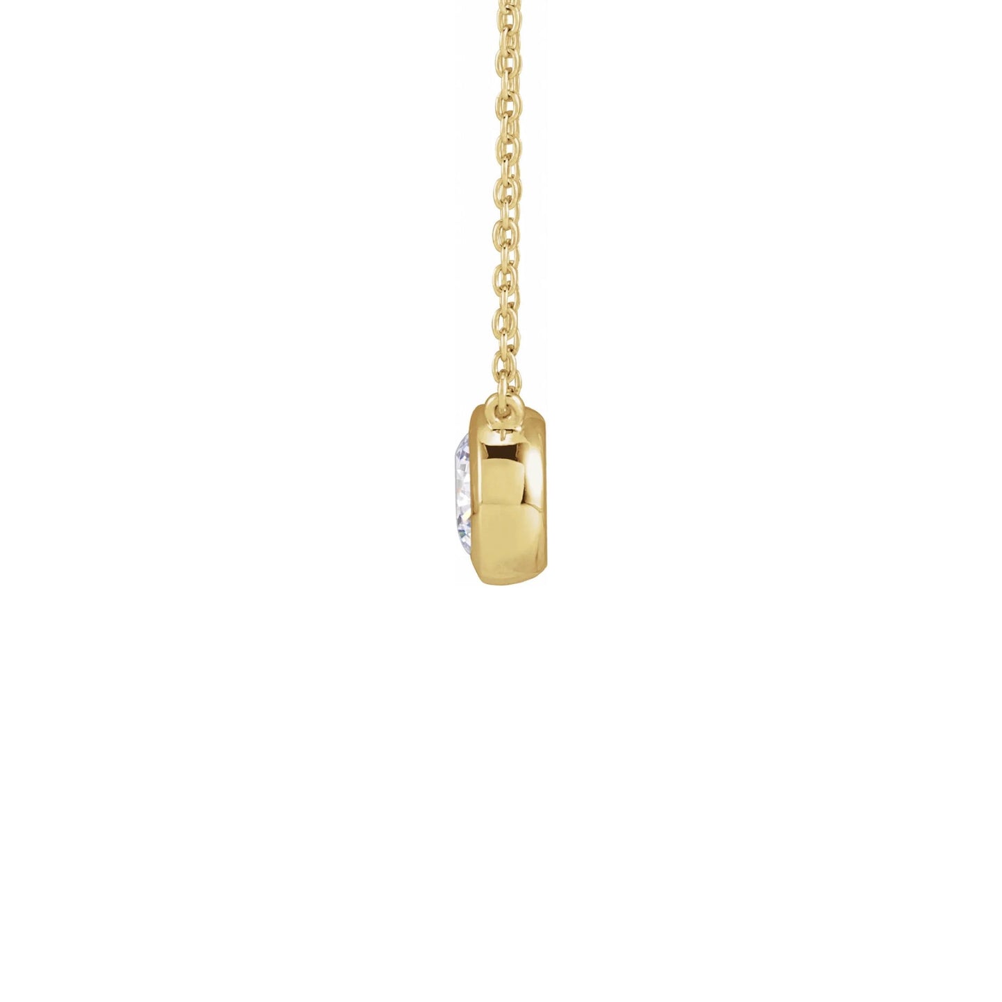 bezel solitaire necklace - grown diamond