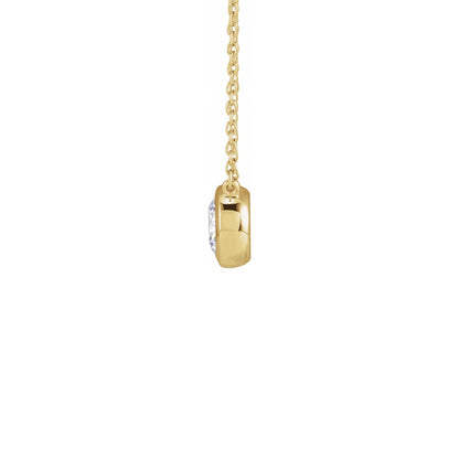bezel solitaire necklace - grown diamond