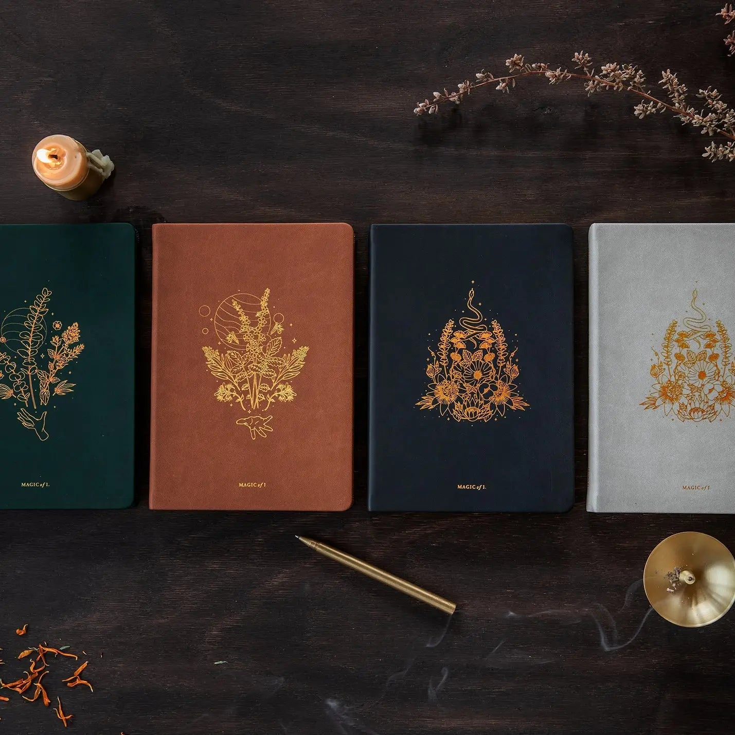 magic of i / botanicals vegan leather lined journal