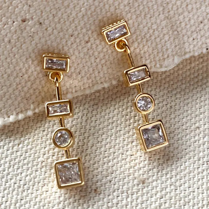 dangling shapes earrings - cz