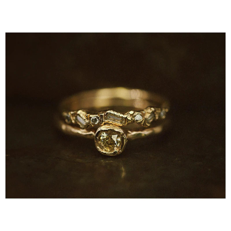mixed shape half eternity scatter ring - natural white diamond