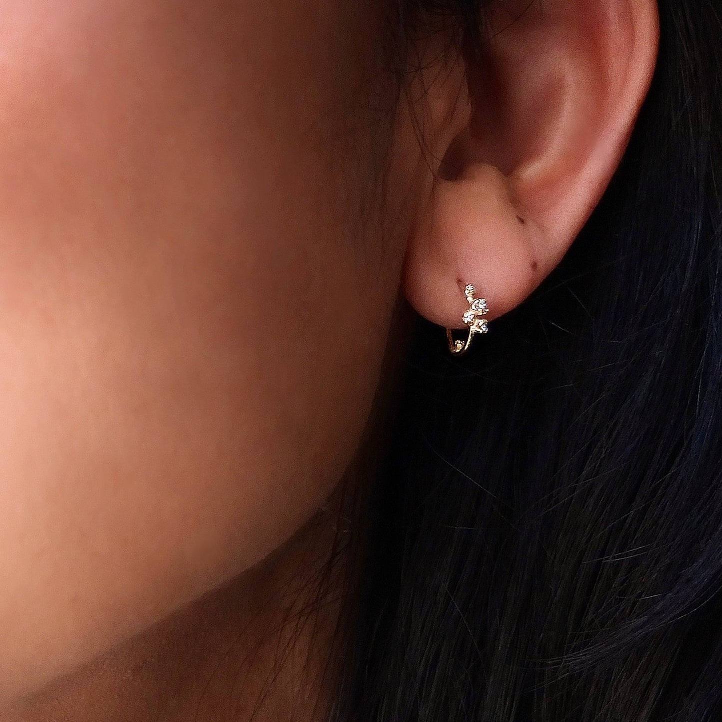 little sparkler diamond hoop earrings