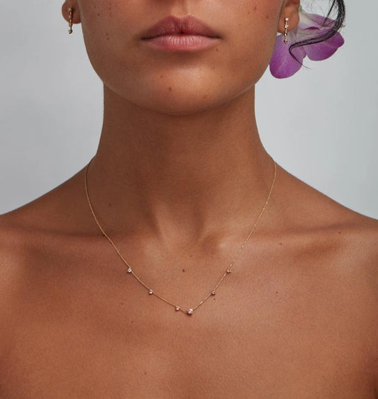 wwake / linear chain necklace - blush