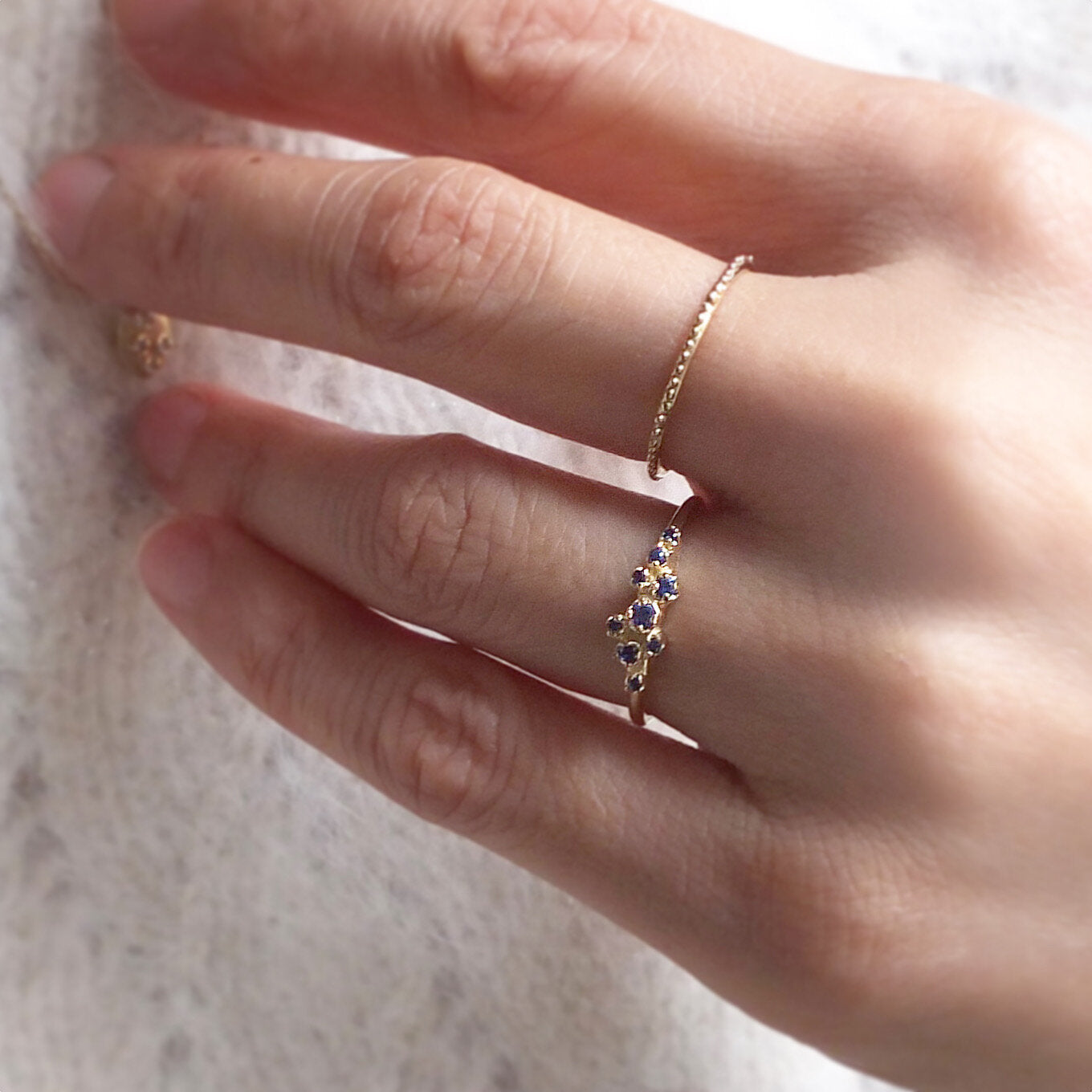 rose bush ring - sapphire