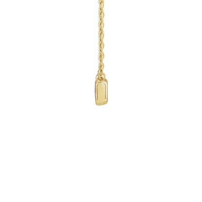emerald-cut bezel solitaire necklace - grown diamond