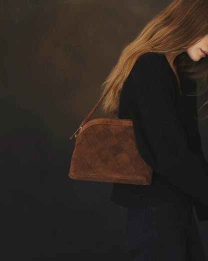 bembien / carmen bag - grande weave - suede brown