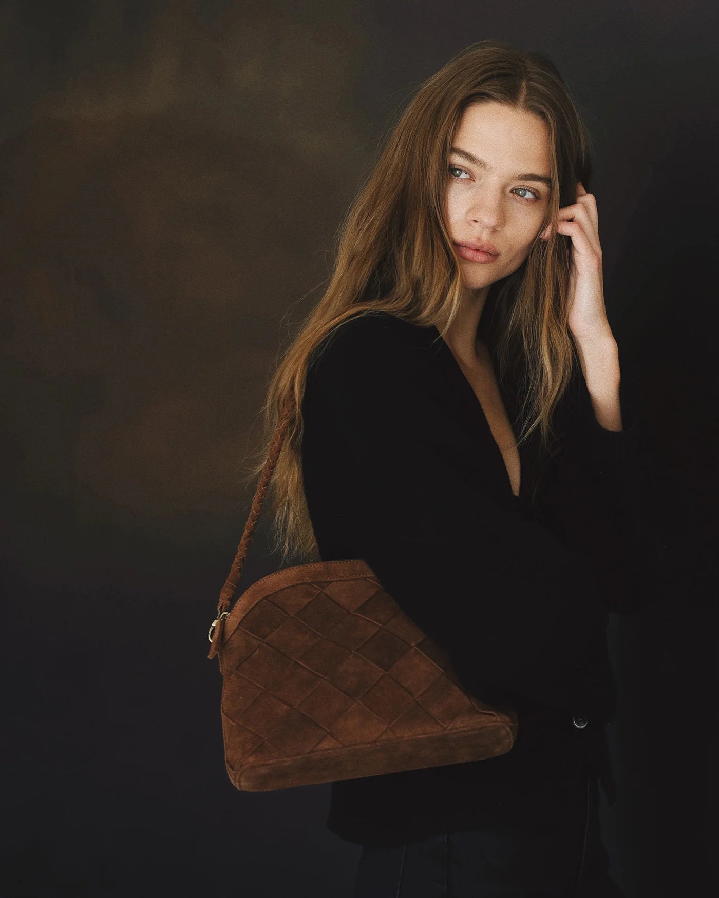 bembien / carmen bag - grande weave - suede brown