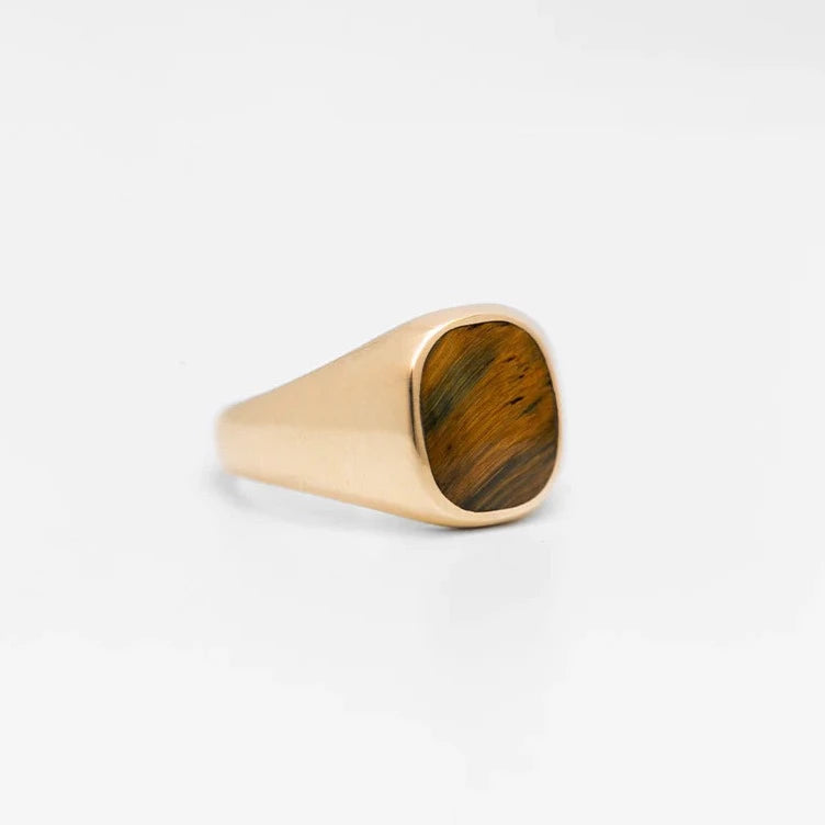 signet ring - tigers eye