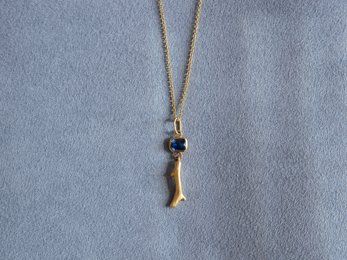 cast coral pendant - sapphire