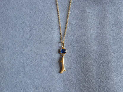 cast coral pendant - sapphire