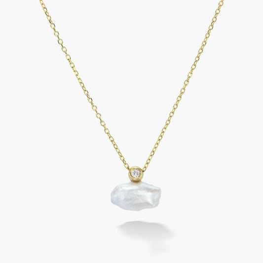 celeste lagniappe pearl + natural diamond necklace