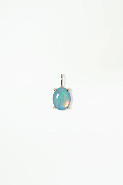 wwake / large oval solo opal pendant charm