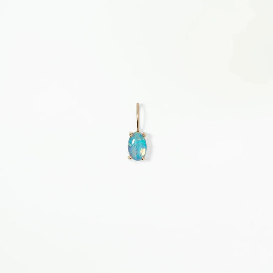 wwake / medium oval solo opal charm