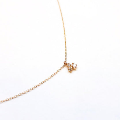 three buds necklace - natural diamond