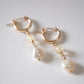 shannon len / freshwater pearl + citrine tiny tube hoops