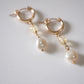 shannon len / freshwater pearl + citrine tiny tube hoops