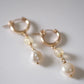 shannon len / freshwater pearl + citrine tiny tube hoops