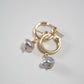 shannon len / grey keshi pearl tiny tube hoops