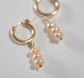 shannon len / triple blush pearl tiny tube hoops